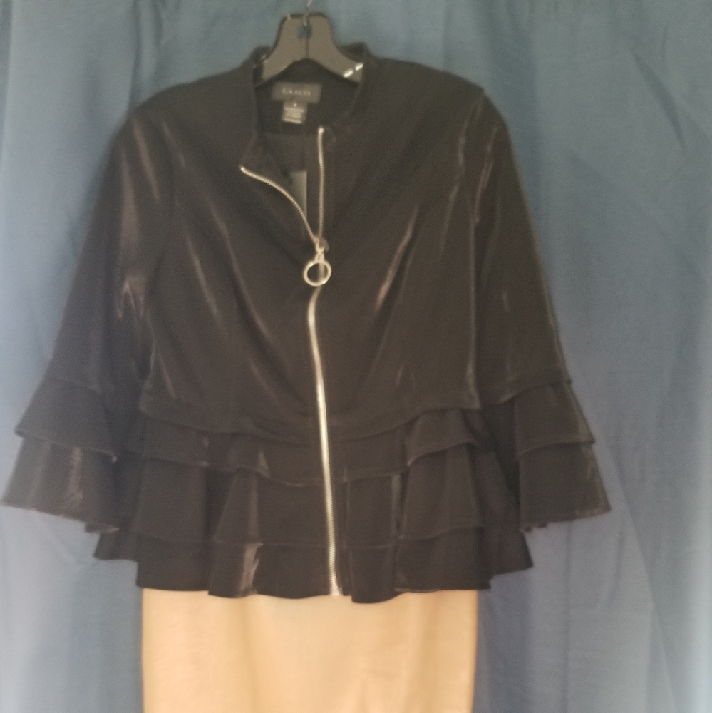 Women blazer flared hem 3 tiers